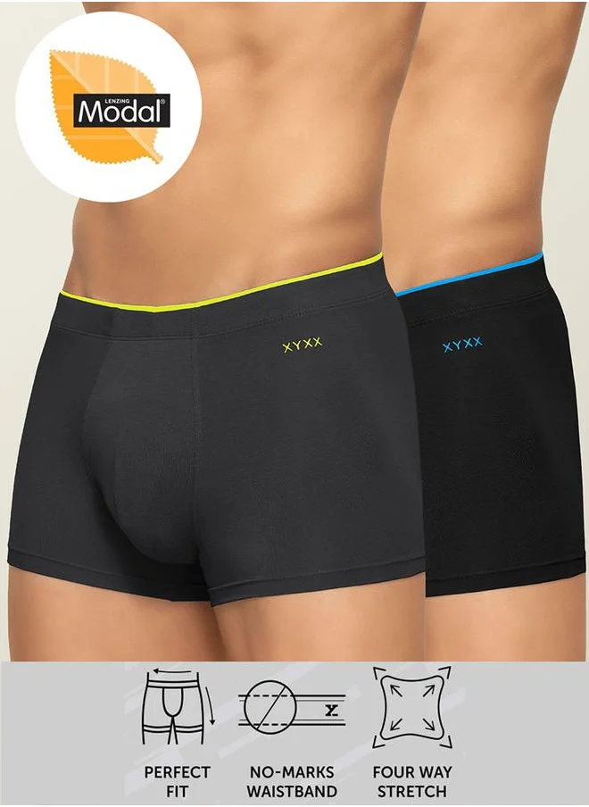 Styli Pack of 2 - Solid Logo Detail Thick Waistband Trunks