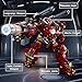 BDXEJV Mech Robot Transforming Building Blocks Set for Adults Red City Protector Mecha Model Action Figures Cool Creative Robots STEM Toys Gift for Teens Boys 588 Pieces - Image 4