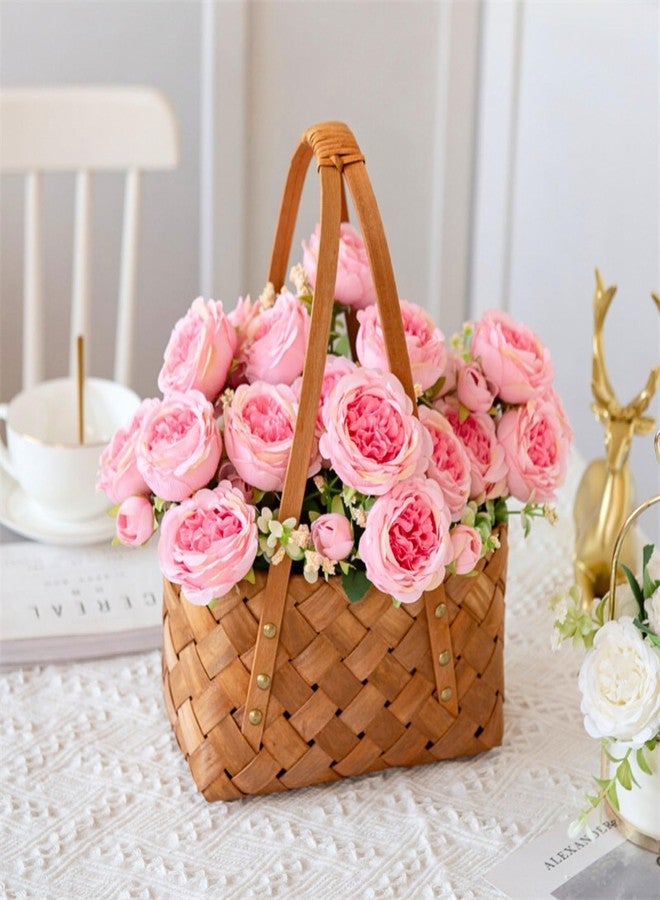 ASTRYAS 8Pcs Pink Silk Artificial Flowers Peonies Silk Flowers Fake Peony Bouquet Faux Peonies Flowers Bulk for Decoration Vase Florals Arrangements Wedding Home Party Table - Pink - Image 3