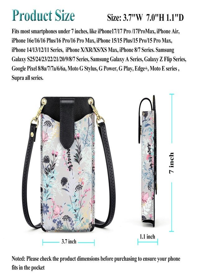Peacocktion Small Crossbody Cell Phone Purse for Women, Lightweight Mini Shoulder Bag Wallet with Credit Card Slots, Black Saffiano, Small - Image 4