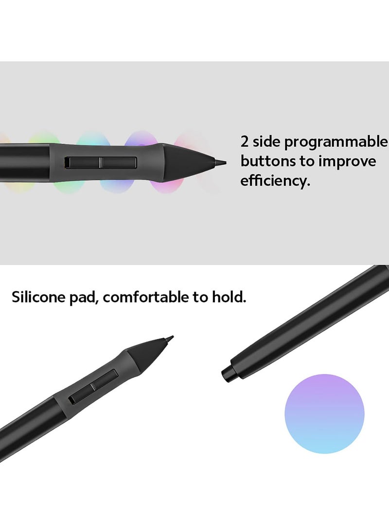 GGOOT PEN68 Digital Pen with 2 Programmable Side Buttons 2048 Levels Pressure-Sensitive Pen for H420 Graphics Tablet, Black  - Image 3