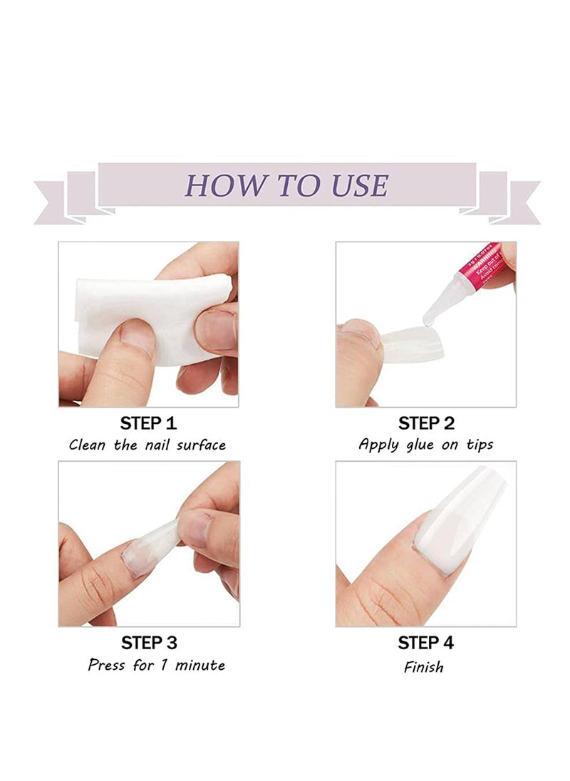 SYOSI - Rhinestone Press on Nails Zebra French False Nails Long Coffin Acrylic Nail Tips Shiny UV Gel Nails for Women and Girls 24PcsThe product does not contain glue - Image 1