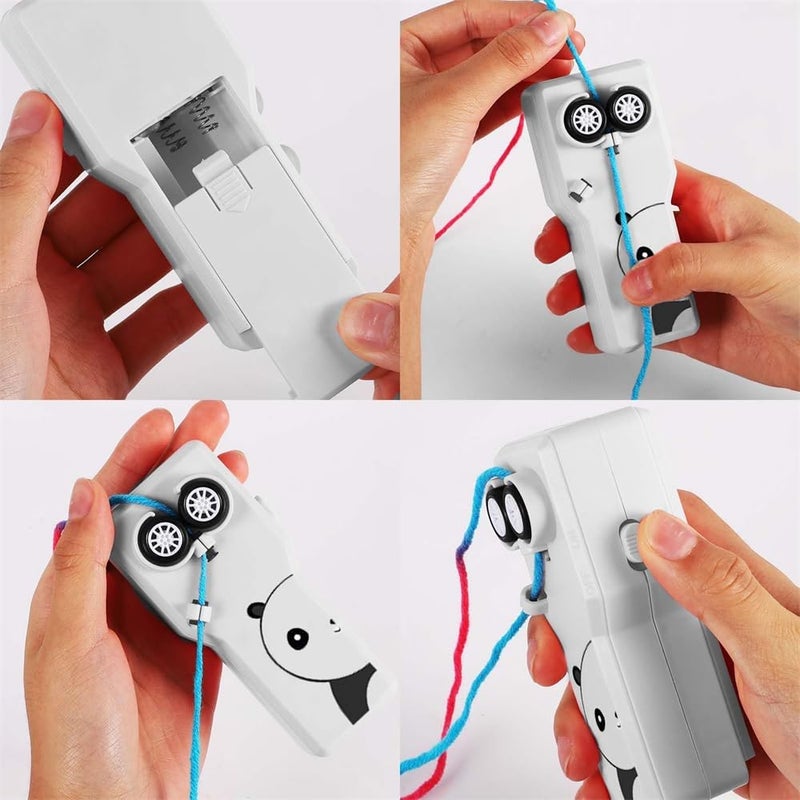 String Launcher, Cute String Shooter Toy, Decompression Fidget Toy for Cats, Dogs, Kids, and Adults, White, Comes with Two Ropes - Image 4