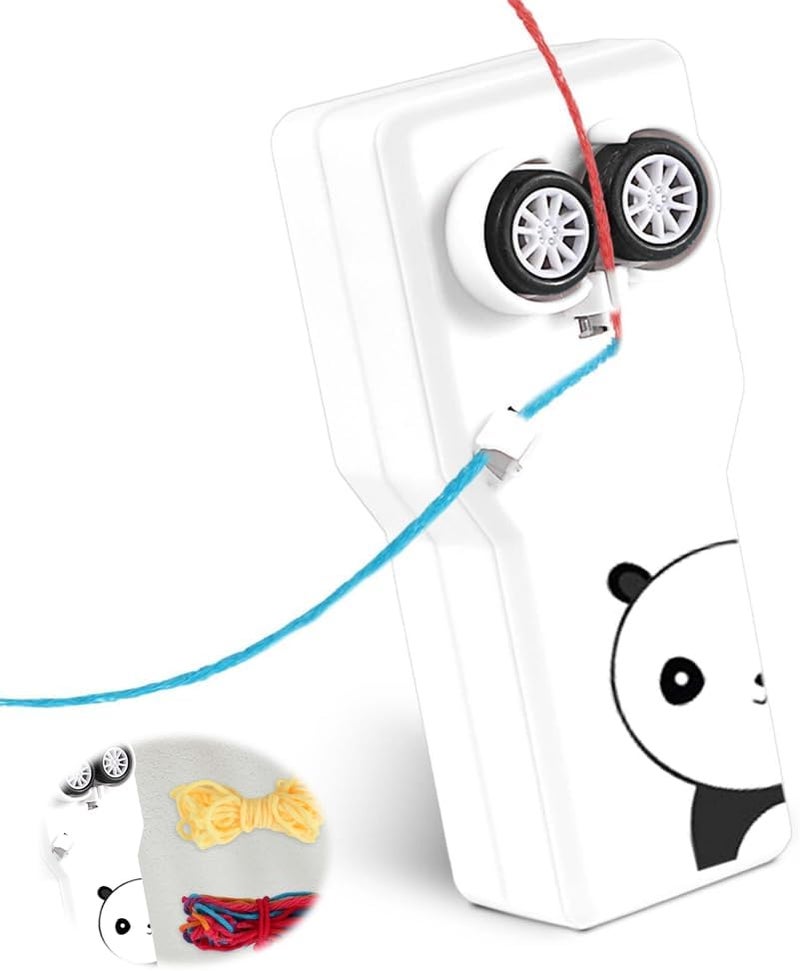 String Launcher, Cute String Shooter Toy, Decompression Fidget Toy for Cats, Dogs, Kids, and Adults, White, Comes with Two Ropes - Image 1