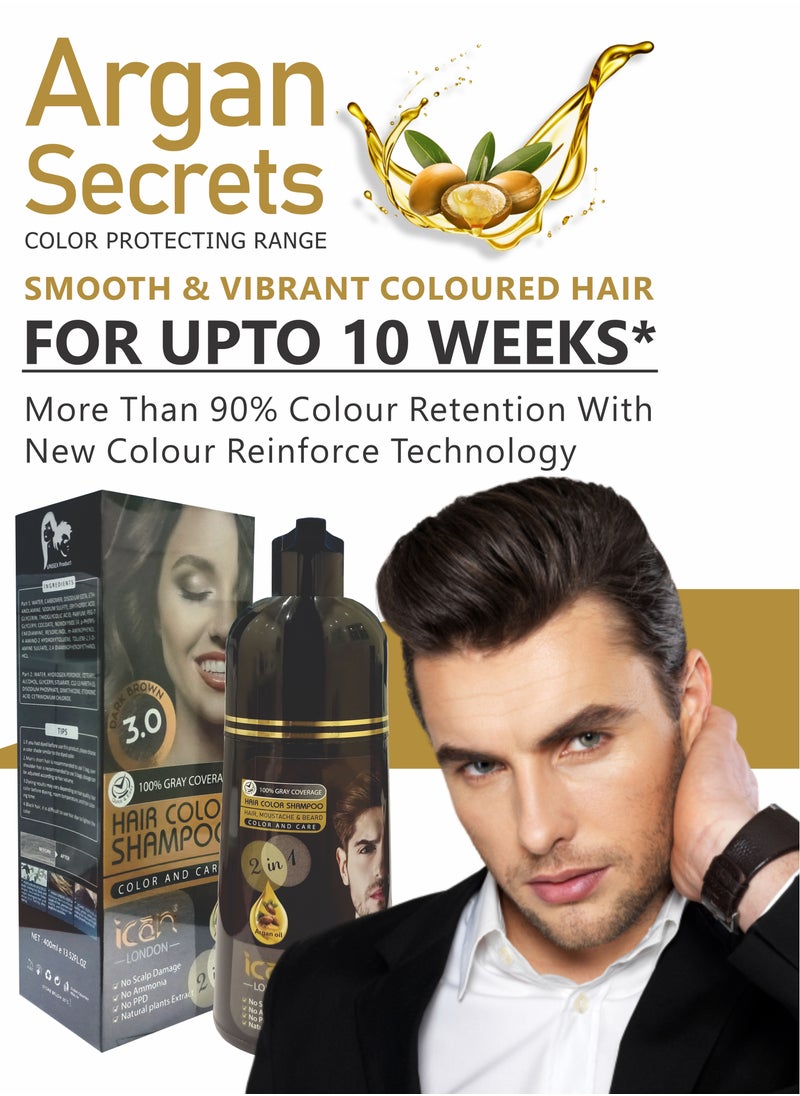 iCan London Hair Colour Shampoo 3.0 Dark Brown  - Image 4