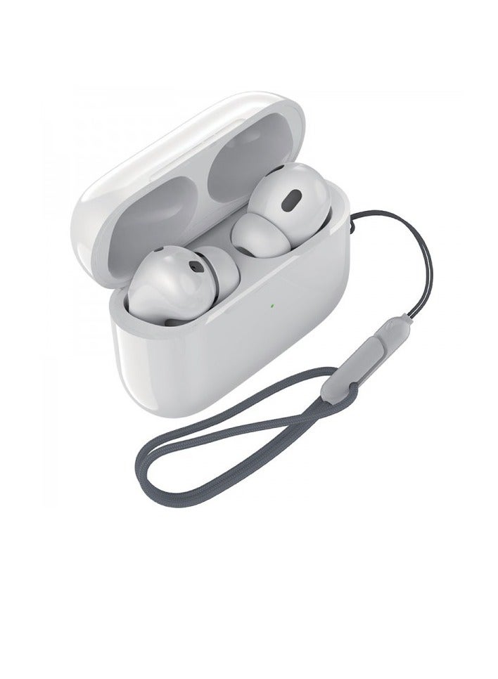 BD TWS Wireless Earphones with Hanging Rope and Wireless Charging Bluetooth 5.3 White - Image 2