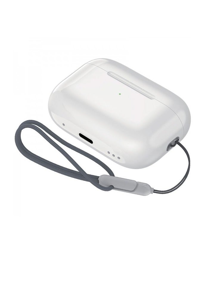 BD TWS Wireless Earphones with Hanging Rope and Wireless Charging Bluetooth 5.3 White - Image 3