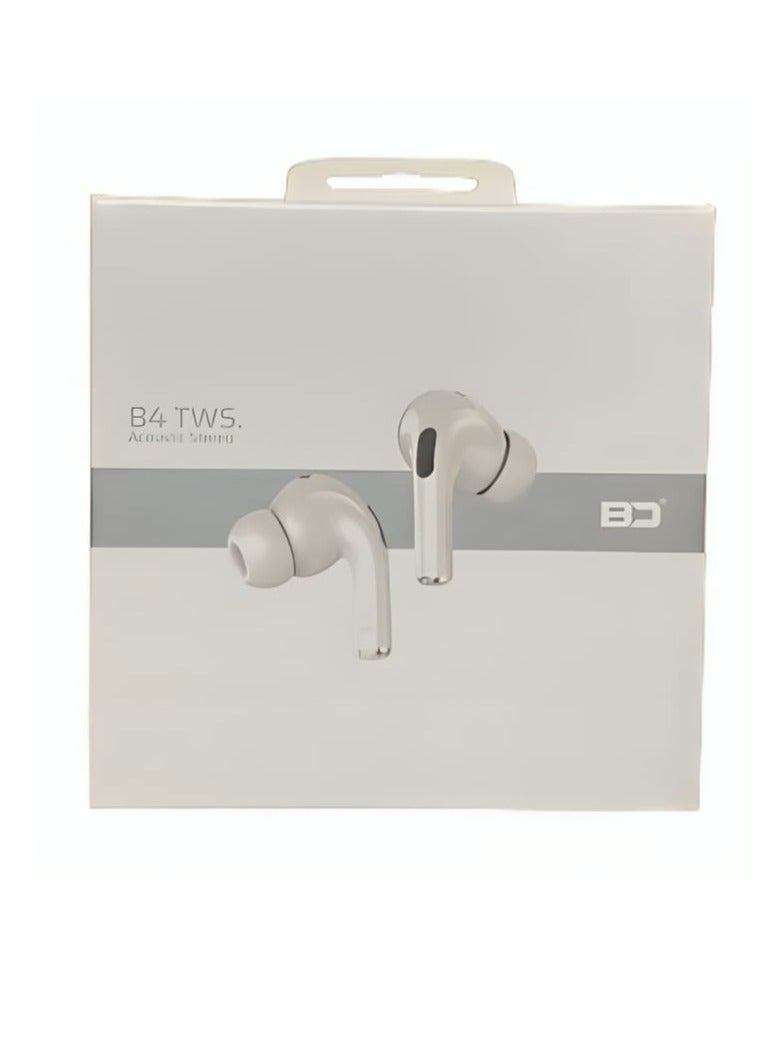 BD TWS Wireless Earphones with Hanging Rope and Wireless Charging Bluetooth 5.3 White - Image 4