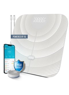 cardoo Smart Scale – 19 Body Parameters, Heart Rate Monitoring, and AI-Powered Health Insights – Multi-User Management and Goal Setting – White  - Image 1