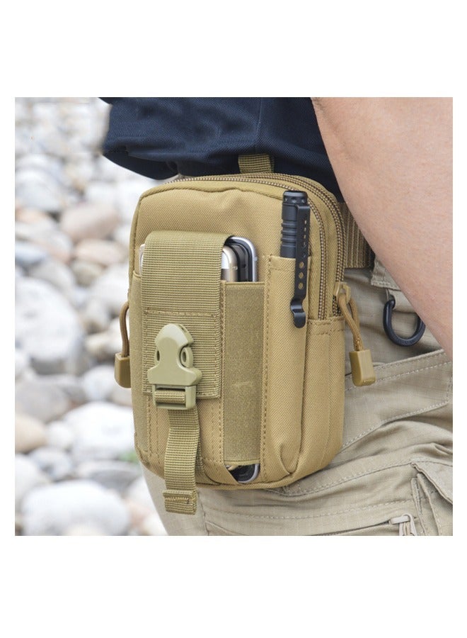 Outdoor Sports Tactical Pack For Men, 5.5/6 "Waterproof Mobile Phone Bag, Multi functional Outdoor Hanging Bag, Tactical Pack For Military Fans (Khaki) - Image 5