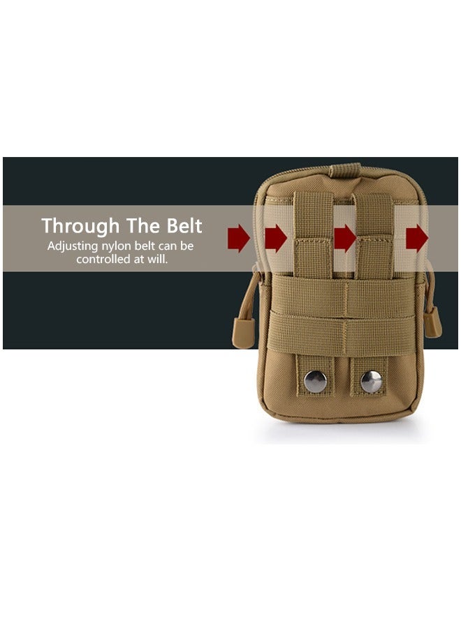 Outdoor Sports Tactical Pack For Men, 5.5/6 "Waterproof Mobile Phone Bag, Multi functional Outdoor Hanging Bag, Tactical Pack For Military Fans (Khaki) - Image 4