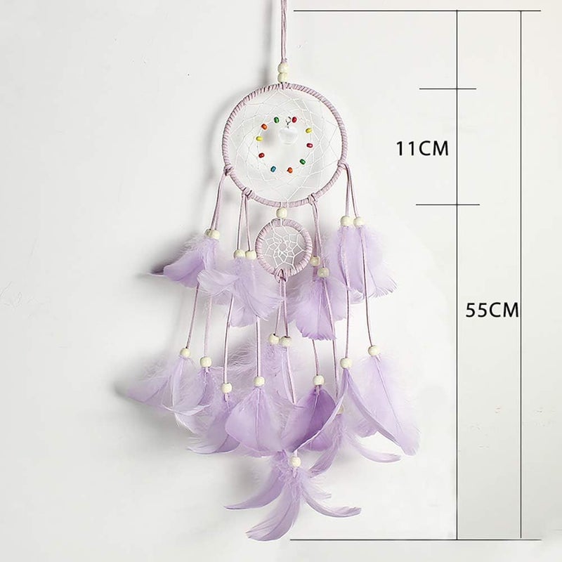 FANDOL DIY Dream Catcher Making Kit, Macrame Dream Catcher Craft Supplies for Kids Bedroom Wall Decor Nursery Baby Room Hanging Wedding Ornaments Party Handmade Gift (Purple) - Image 3