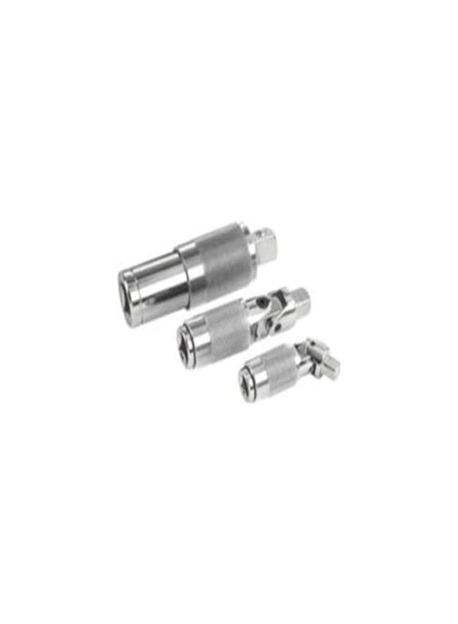 Steelman Chrome 3-Piece Locking Swivel Adapter Set, Adapters for ¼, ⅜, and ½-inch Drive Ratchets, Sockets, and Extensions, Heavy-Duty Steel - Image 4