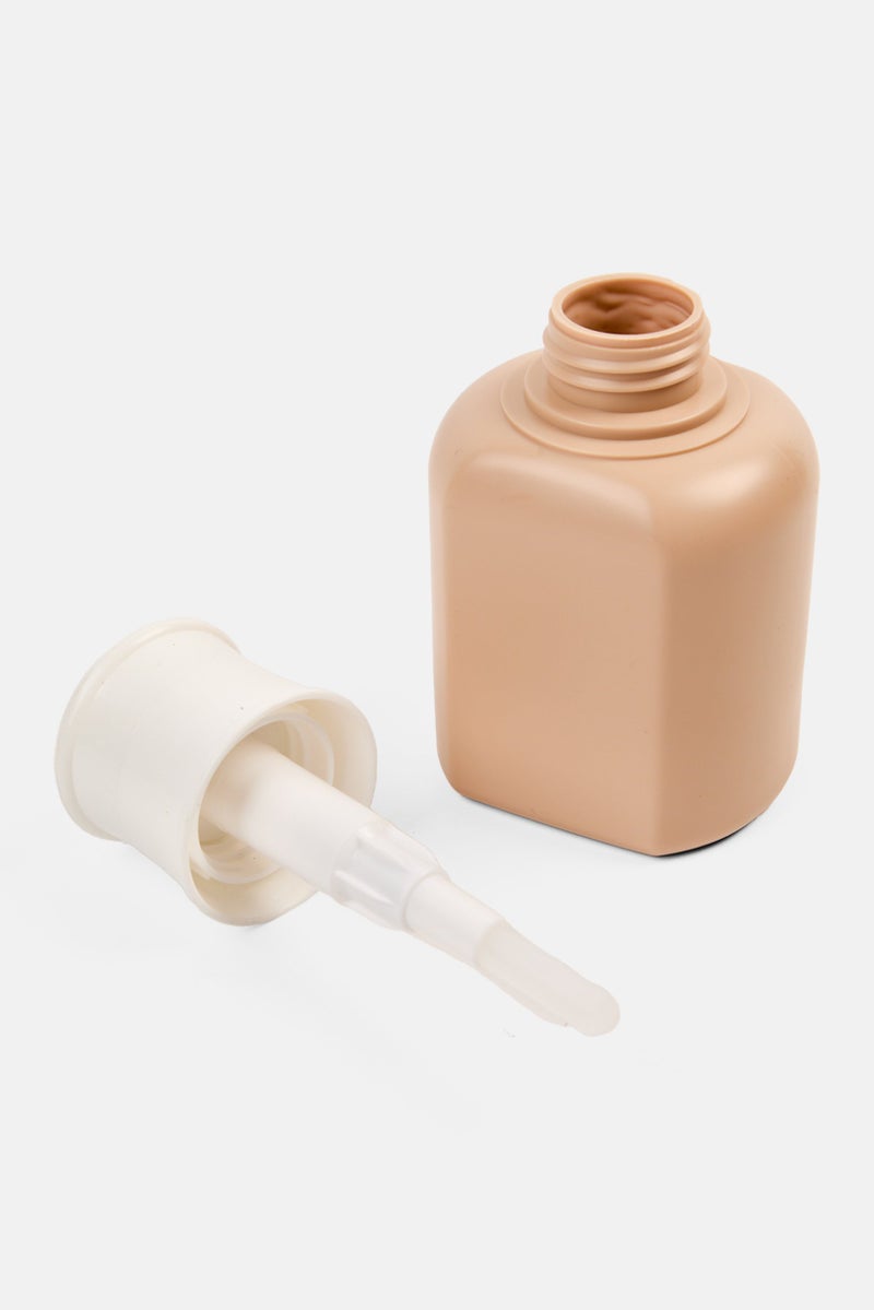 Muy Mucho Plain Soap Dispenser With Pump 300 ml, Tan/White  - Image 2
