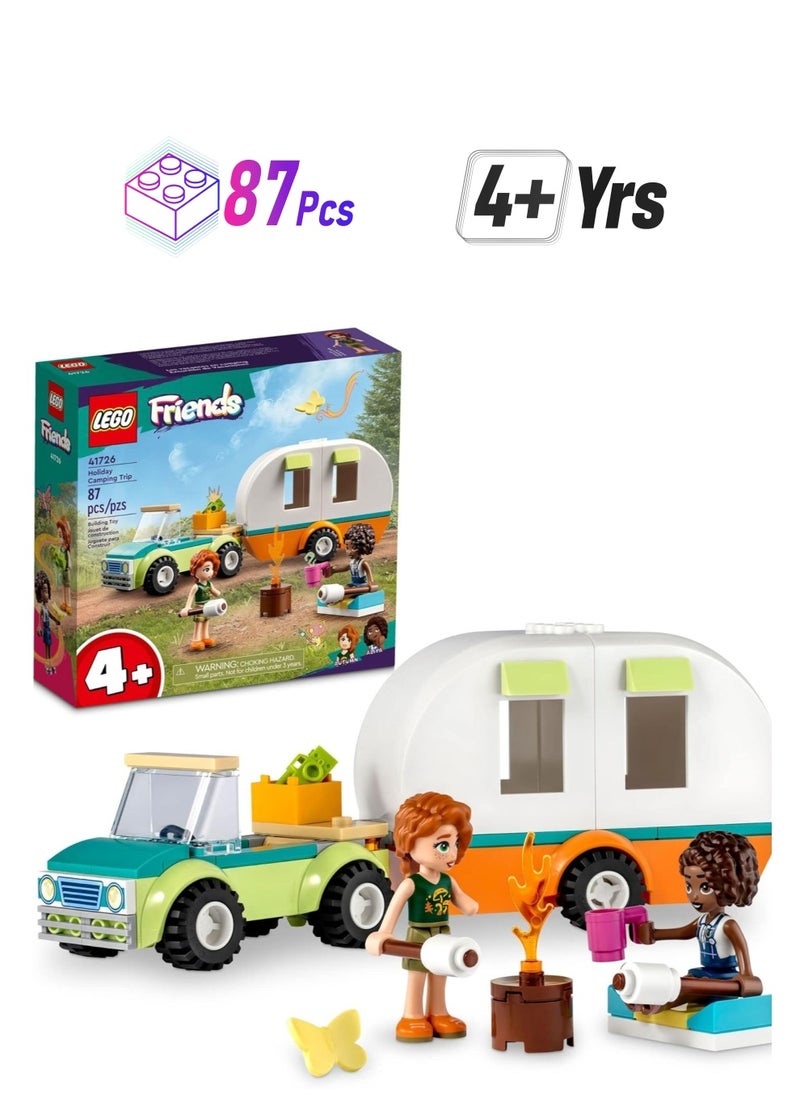 LEGO LEGO Friends Holiday Camping Trip 41726, Toy Caravan with Car, Toy Camper Van, Pretend Play Toy Camping Set for Kids, Girls and Boys 4+ Year Old, Forest Adventure Set with Two Minifigures  - Image 1
