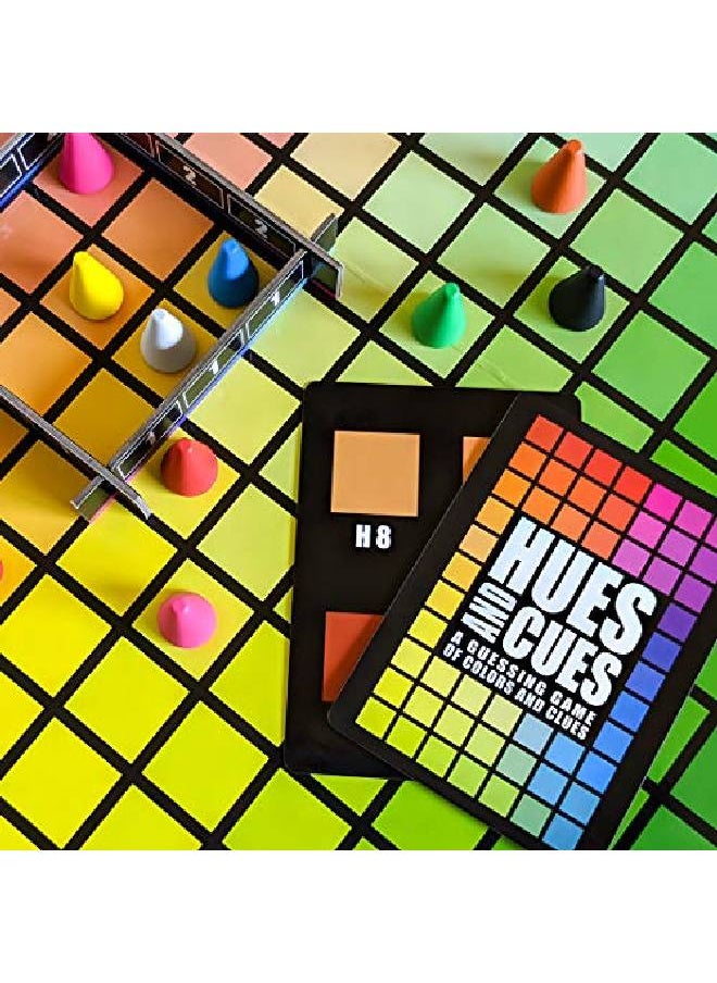 USAopoly - Hues And Cues ; Vibrant Color Guessing Game Perfect For Family Game Night ; Connect Clues And Colors Together ; 480 Color Squares To Guess From - Image 1