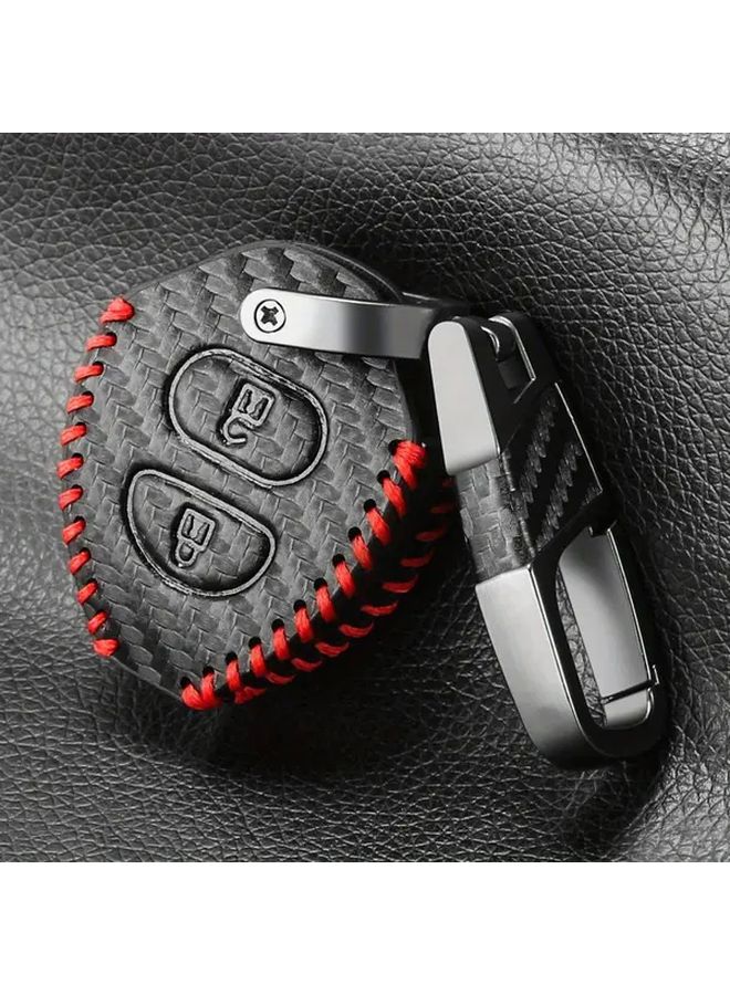 Style 2 PU Leather Car Key Cover Remote Fob Shell Protector Case Durable Keychain Holder - Image 1