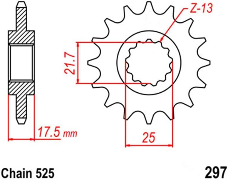 QASULER 525-15T Motorcycle Front Sprocket - Image 2