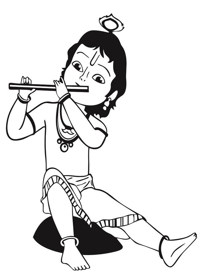 Asmi Collections PVC Wall Stickers Beautiful Black God Baal Krishna - Image 1