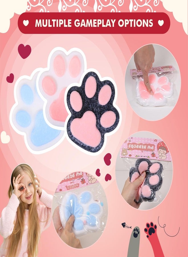 FauKait 1pcs Cat Paw Squishy Toys,5.5 in Big Cute Kawaii fufu Squishies,Sticky Squeeze Cat Paw Fur Ball,Super Soft Stress Relief Funny Fidget Toys Novelty Things Suitable for Adults Kids - Image 4