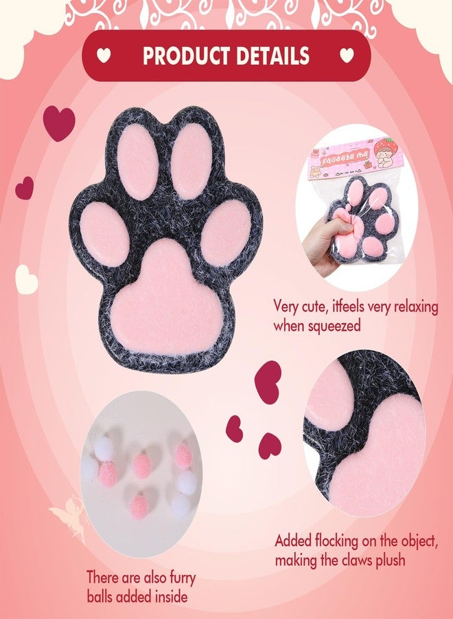 FauKait 1pcs Cat Paw Squishy Toys,5.5 in Big Cute Kawaii fufu Squishies,Sticky Squeeze Cat Paw Fur Ball,Super Soft Stress Relief Funny Fidget Toys Novelty Things Suitable for Adults Kids - Image 2
