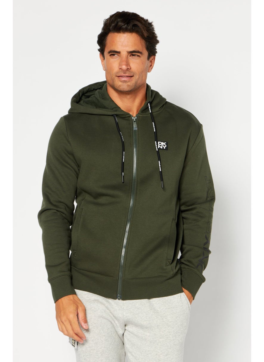 DKNY Sport Men Sportswear Fit Long Sleeve Training Sweatshirt, Army Green  - Image 1