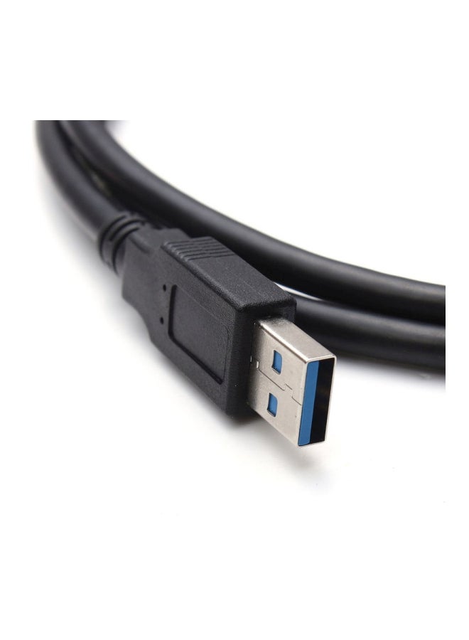 كابل بمنفذ USB Type A إلى منفذ مايكرو B لمحرك أقراص صلبة سامسونج S5 أسود - Image 5