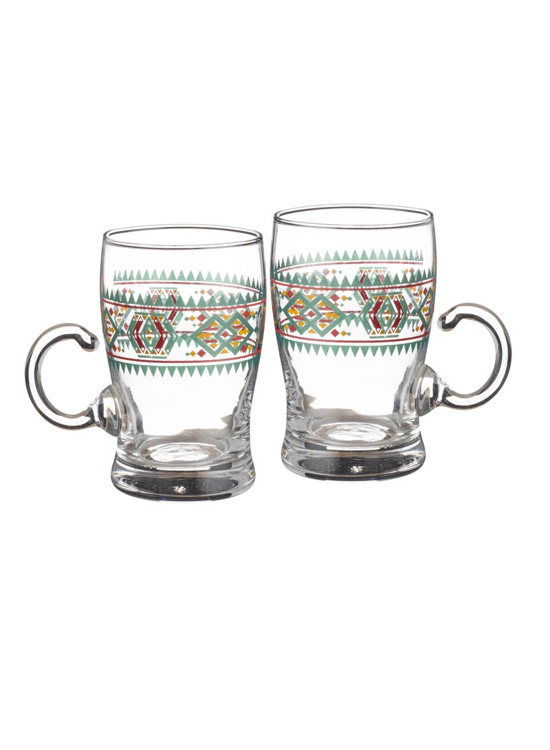 هيك طقم شاي زجاج 6 قطع تراثي متعدد الألوان - Image 2