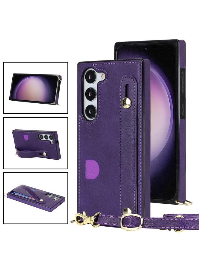 اس-توب جراب هاتف مربع الشكل مزود بحامل سوار معصم لهاتف Samsung Galaxy S23+ 5G - Image 1