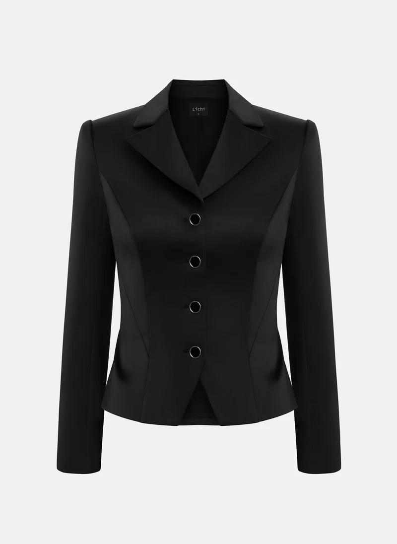 Lichi  Fitted jacket in smooth fabric with cropped sleeves for Women | Best Price UAE