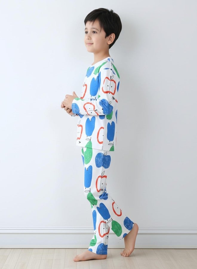 ANTHRILO Apple PEAR Long Sleeve Pyjama Set -White | 0-6 Months - Image 3