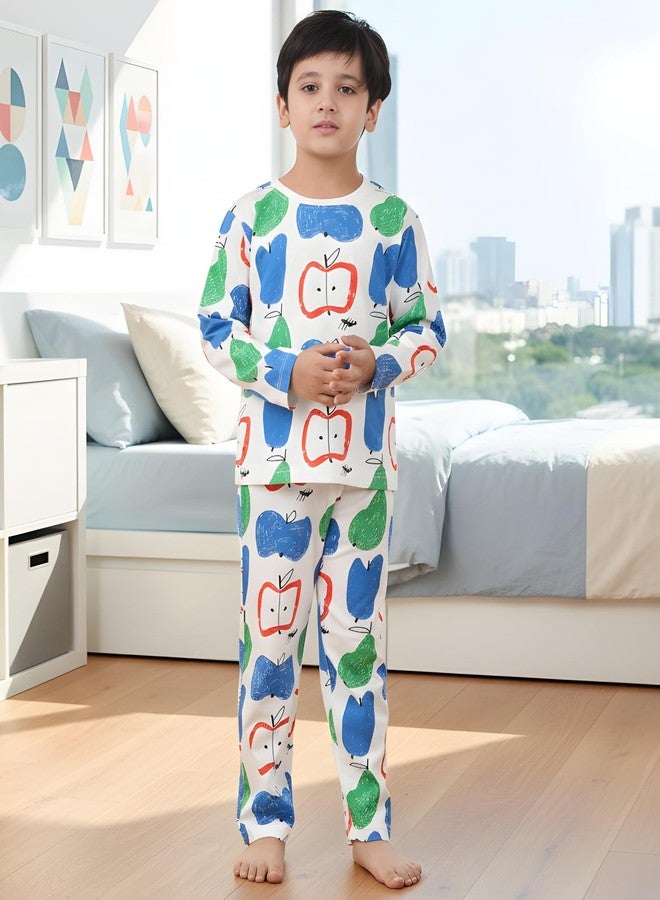 ANTHRILO Apple PEAR Long Sleeve Pyjama Set -White | 0-6 Months - Image 2