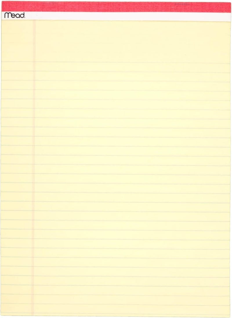 Mead Legal Pad Writing Pads, 3 Pack, Wide Ruled Paper, 8-1/2" x 11-3/4", 50 Sheets, Great for Use as Home Office Supplies, Memo Pads, Note Pads, or Steno Pads, Letter Writing, Canary Yellow (59386) - Image 2