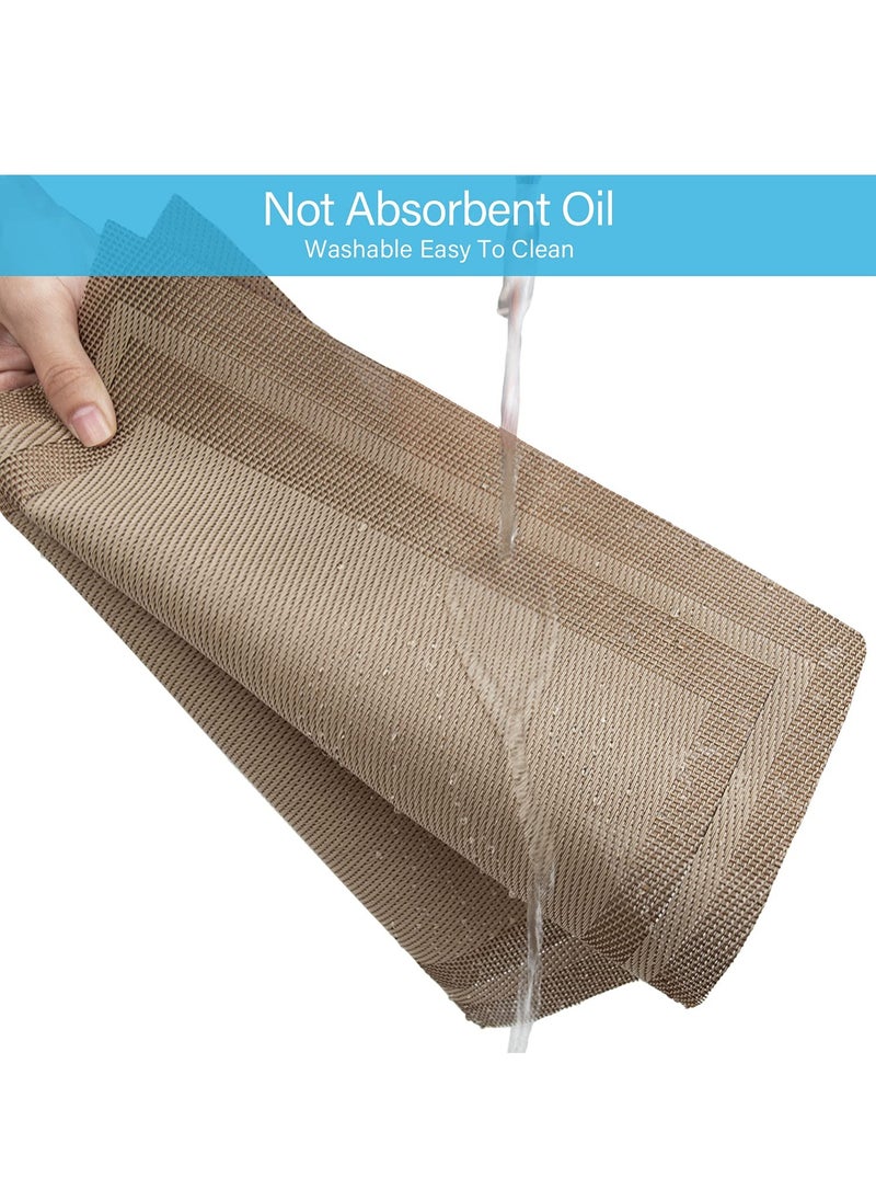 Generic Set of 8 Placemats, Non-Slip Crossweave Woven Vinyl Insulation Placemat Washable Table Mats 45x30cm (Champagne)  - Image 4