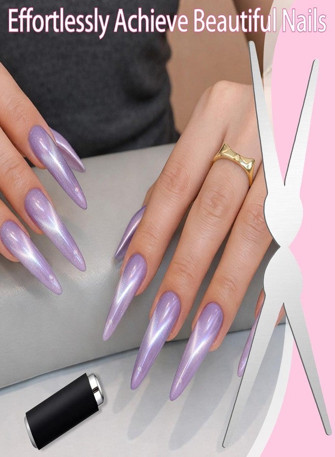fernfern Cat Eye Nail Magnet for Nails, Scissor-shaped Nail Magnet Tool, 3PCS Stainless Steel French Cat Eye Nail Magnet Set,Perfect for Nail Art DIY Home, Salon, Studio - Image 5
