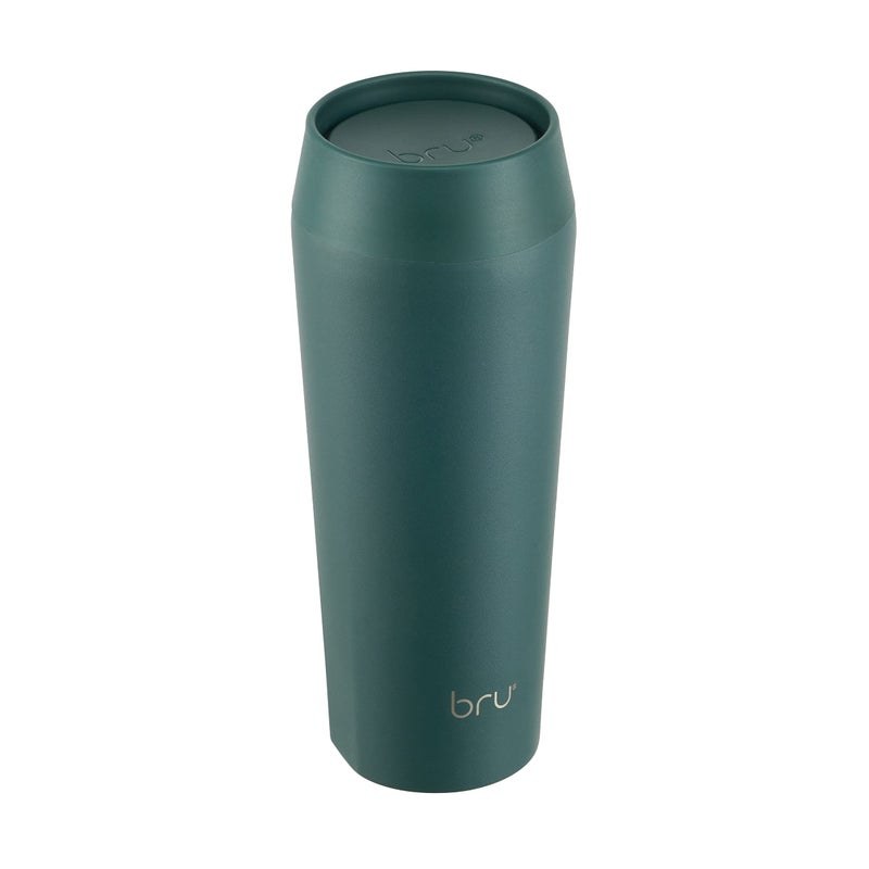 bru Travel  Insulated Coffee Cup Travel Mug for Hot Drinks Leakproof Ceramic Lined 460ml Aranya Green