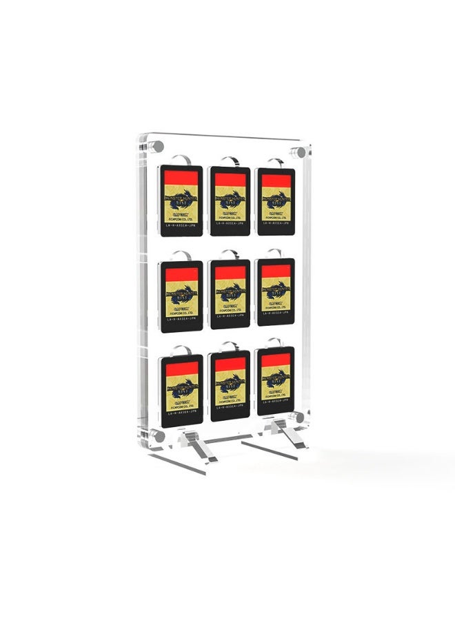 Exclusive for Switch game cards! Transparent acrylic display stand with 9 card slots, easy to show off your collection (please remove the protective film before use)  - Image 1