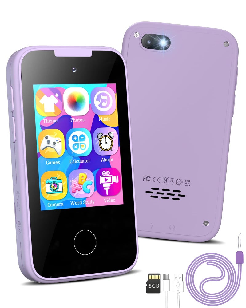 Vimorg Kids Smart Phone Gifts for Girls 68 Year OldTouchscreen Toy Cell Phone with Multi APPs 8G TF Card for Learning Play Christmas Birthday Gifts for Girls Age 3 4 5 6 7 8 9 PH0102 Purple - Image 2