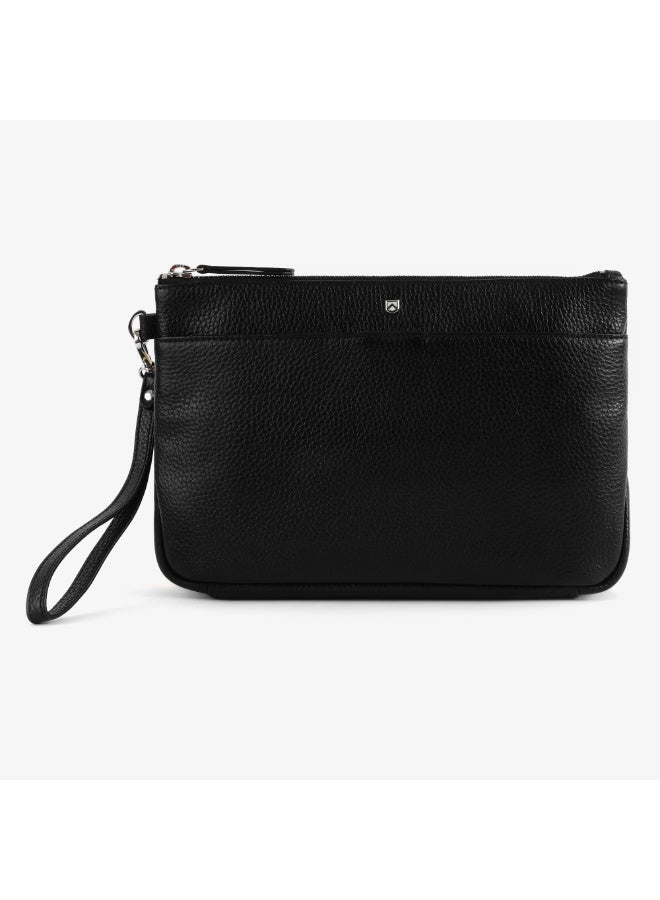 Knights & Walker Genuine Leather Large Accessories Pouch Black for travel - Image 1