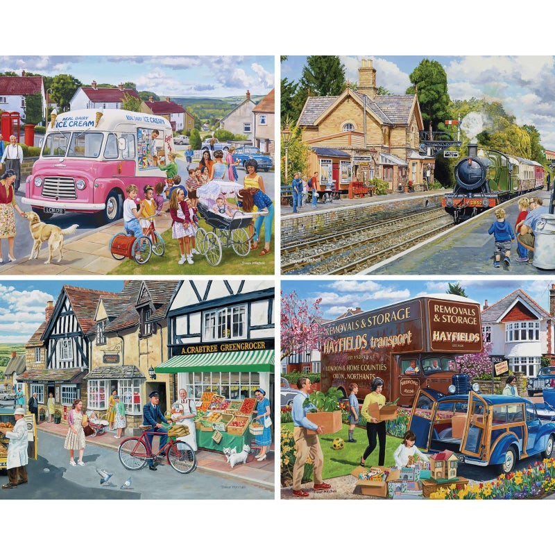 Bits and Pieces  4in1 MultiPack 500 Piece Jigsaw Puzzles for Adults  500 pc Village Memories Puzzle Set Bundle by Trevor Mitchell  16 x 20 41cm x 51cm - Image 2