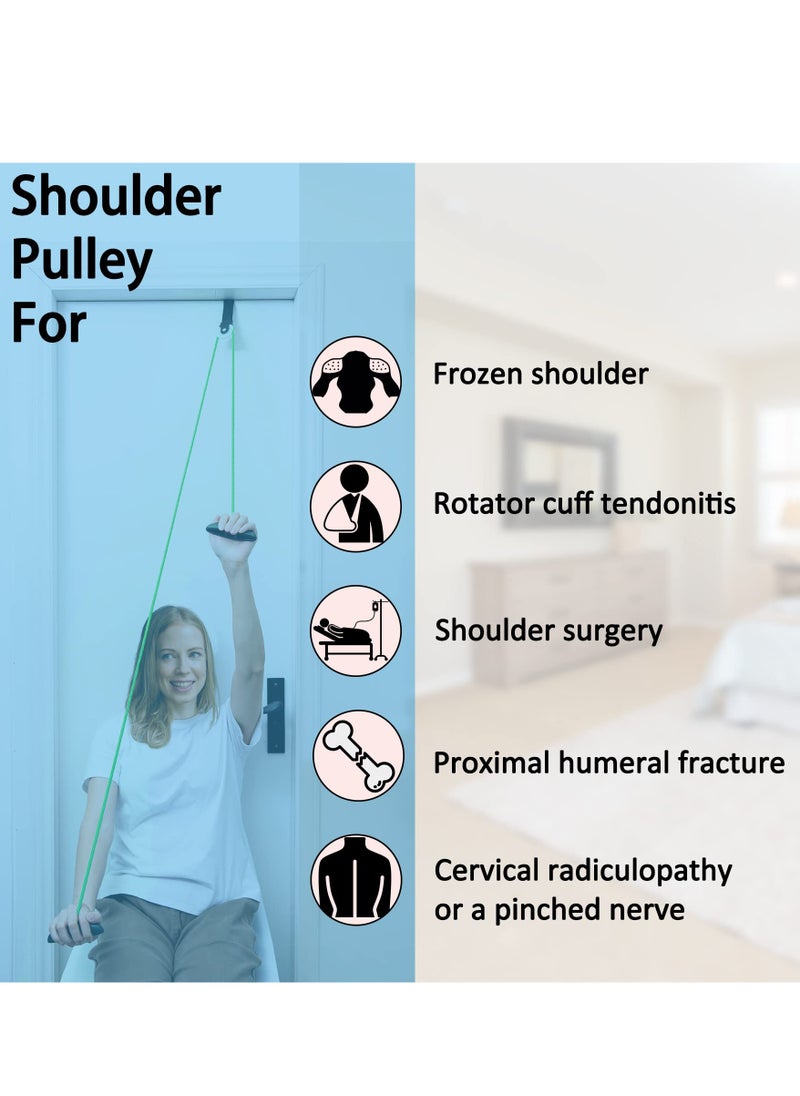 Excefore Exercise Pulley for Physical Therapy, Shoulder Pulley Over Door Rehab Exerciser, lleviate Shoulder Pain and Facilitate Recovery from Surgery for Frozen Shoulder Physical Therapy Flexibility  - Image 2