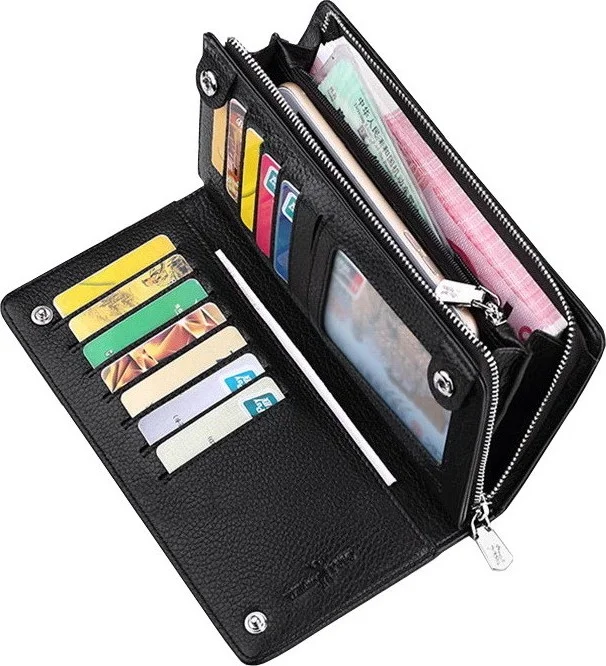William Polo Italian Leather Long Men's Wallet