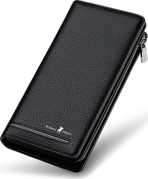 William Polo Italian Leather Long Men's Wallet