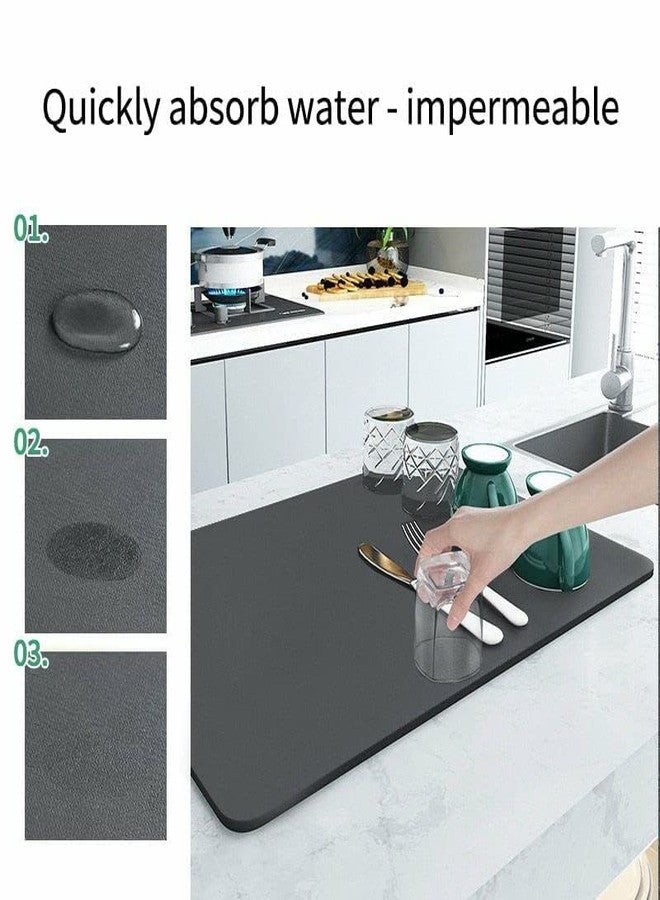 Zyomatiq Dish Drying Mat for Kitchen Counter,Absorbent Dish Drying Mat,Dish Drying Pad with Non-Slip Rubber Backed, Hide Stain Anti Absorbent for Kitchen Counter(Size:- 40 * 45CM) (Pack of 1) - Image 3