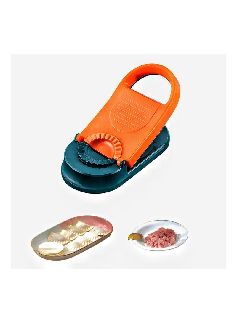 Y&D 2 in 1 Dumpling Machine, Manual Skin Mold, Multi-Function Mold Group, Diy Tool, Safety ABS Material (Orange)  - Image 1