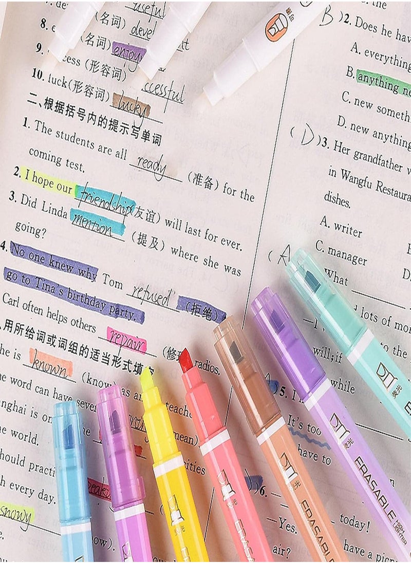 GGOOT - Take Note Erasable Highlighters - Assorted Colors Pastel Highlighters Kit - 12colors Double-end Erasable Highlighter Pen Markers Pastel Liquid Highlighters Color Markers Pens - Image 1