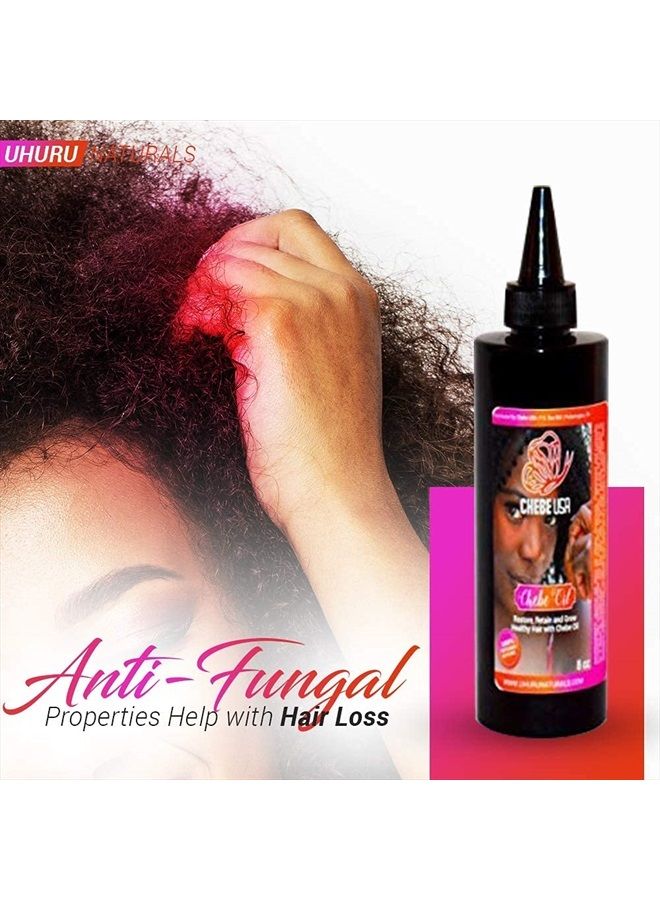 Uhuru Naturals Chebe Oil (8oz) – African Chebe Serum Treatment w/Ostrich, Olive & Essential Oils - Natural Repair, Growth & Moisture For Dry Scalp & Hair (8oz)  - Image 5