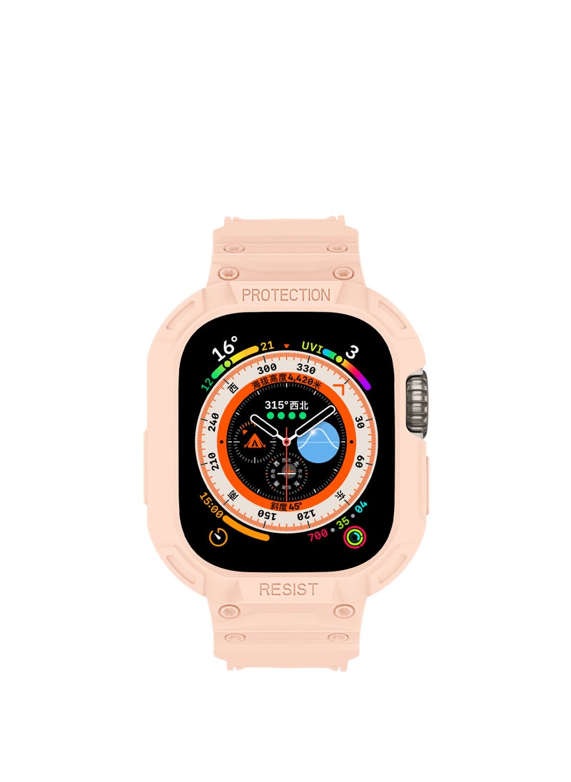 GULFLINK - Band + Case Sports Wrist For Apple Watch 8 Ultra 49mm Pink - Image 1