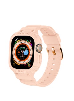 Band + Case Sports Wrist For Apple Watch 8 Ultra 49mm Pink