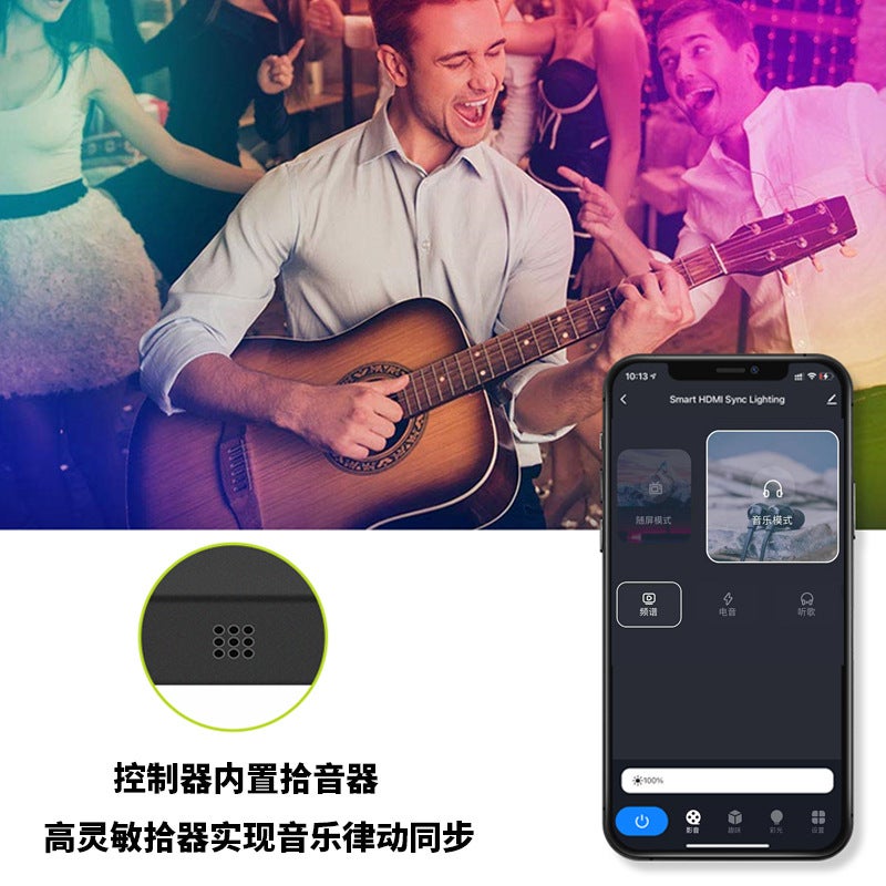 Hdmi Tv Ambient Light With Screen Synchronization, Graffiti, Google Voice Control, Dimmable And Colorful Light Strip - Image 4
